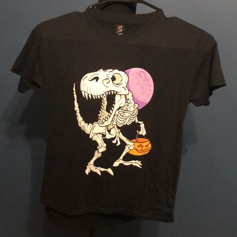 Halloween T-Shirt T-Rex Skeleton